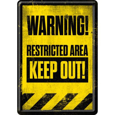 Warning Restricted Area Üdvözlőkártya