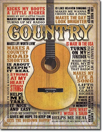 Country Music - Fémtábla
