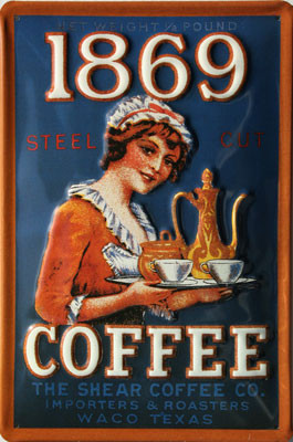 Coffee 1869 - fémtábla 