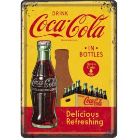 RETRO Coca Cola žlté blahoželanie