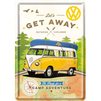 RETRO VW Bulli Let's Get Away Üdvözlőkártya