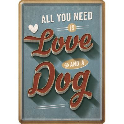 RETRO Love And A Dog Üdvözlőkártya
