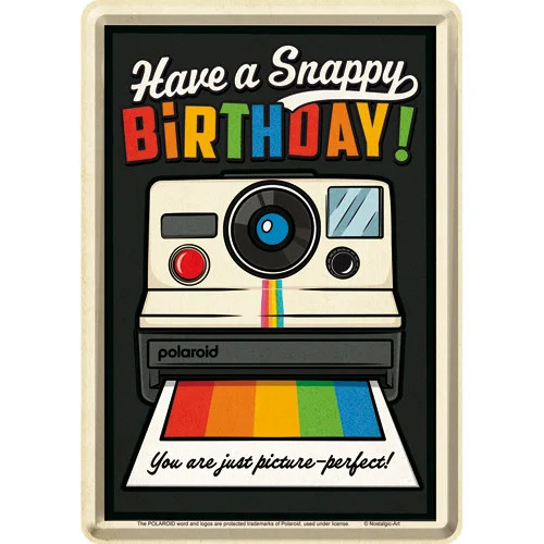 RETRO Polaroid – Snappy Birthday – Üdvözlőkártya