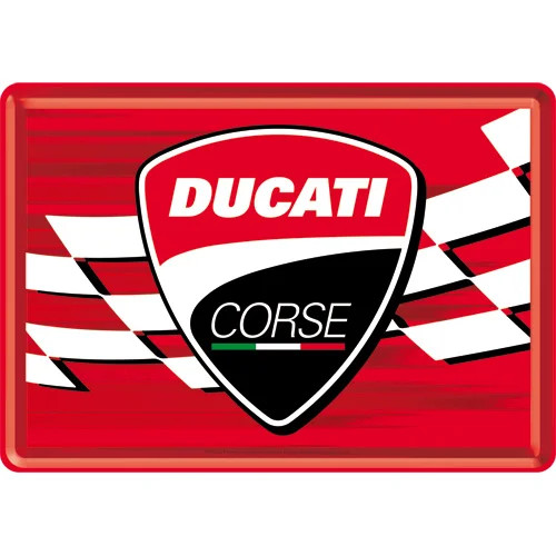RETRO Ducati Corse – Logo Racing Flag – Üdvözlőkártya