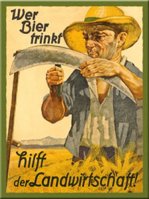  RETRO Wer Bier Trinkt Hilft Der Landwirtschaft - Hűtőmágnes