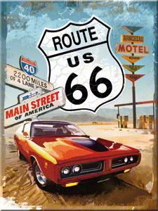 Route 66 Red Car - Hűtőmágnes