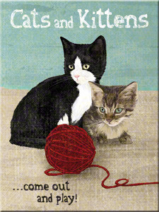  RETRO Cats and Kittens - Hűtőmágnes