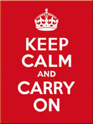  RETRO Keep Calm And Carry On - Hűtőmágnes