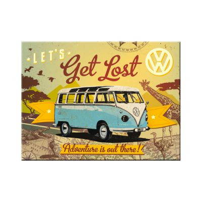  RETRO VW Bulli  Let's Get Lost - Hűtőmágnes