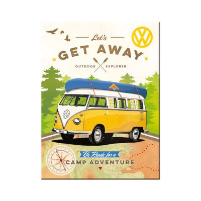  RETRO Volkswagen – VW Bulli – Get Away - Hűtőmágnes