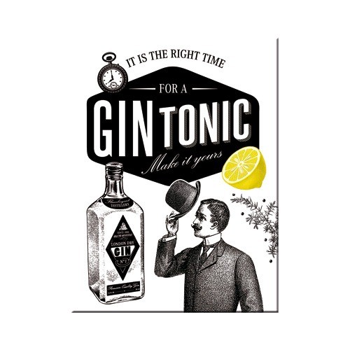  RETRO Gin & Tonic - Hűtőmágnes