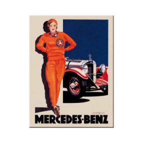 RETRO Mercedes-Benz Rote Frau - Magnet na chladničku