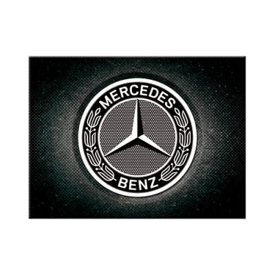  RETRO Mercedes Benz  - Logo Black - Hűtőmágnes