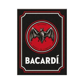 RETRO Bacardi - Logo čierny magnet na chladničku