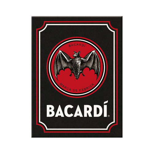  RETRO Bacardi – Logo Black Hűtőmágnes