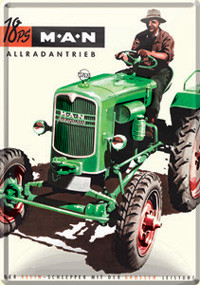 RETRO Traktor Man Üdvözlőkártya