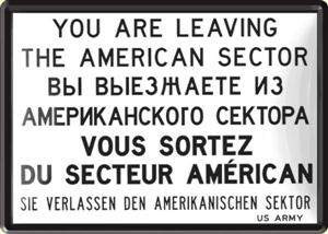 RETRO You Are Leaving The American Sector Üdvözlőkártya