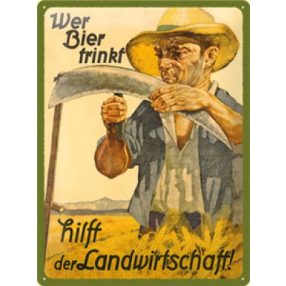 RETRO Wer Bier Trinkt Fémtábla