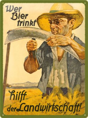 RETRO Wer Bier Trinkt Fémtábla