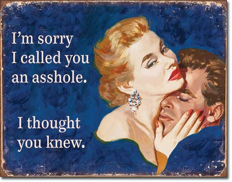 I'm Sorry I Called You An Asshole - Fémtábla