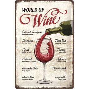 RETRO World of Wine - Plechový nápis