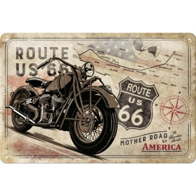 RETRO Route 66 – Mother Road of America Fémtábla
