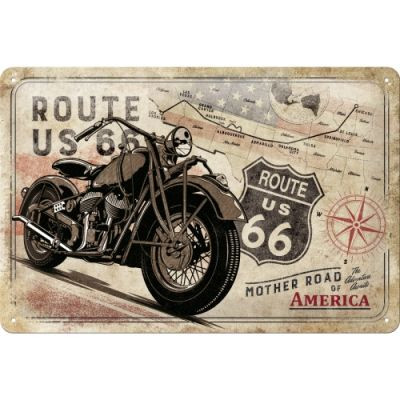 RETRO Route 66 - Plechový nápis Mother Road of America