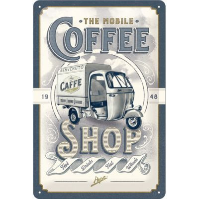 RETRO Ape - The Mobile Coffee Shop Fémtábla