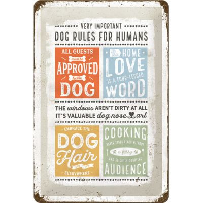 Dog Rules For Humans Fémtábla