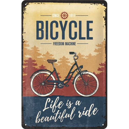 RETRO BICYKEL - Life Is A Beautiful Ride Plechový nápis