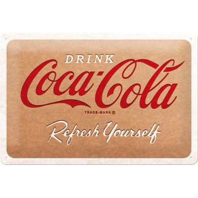 RETRO Coca Cola Cardboard Logo Fémtábla