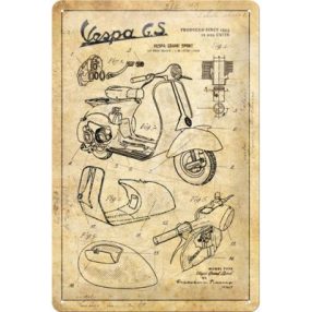 RETRO Vespa Grand Sport 1955 Kovový štítok