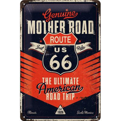 RETRO Mother Road - The Ultimate Road Trip Plechový nápis