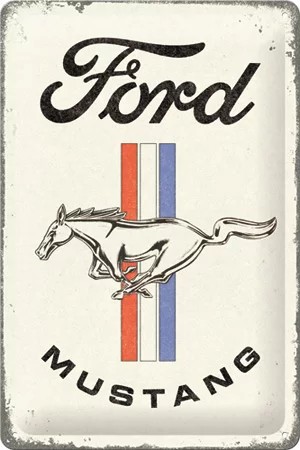 RETRO Ford Mustang – Horse and Stripes Logo - Fémtábla