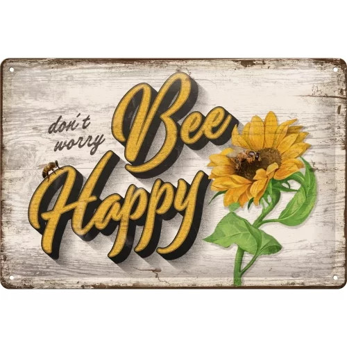 Bee Happy - Fémtábla