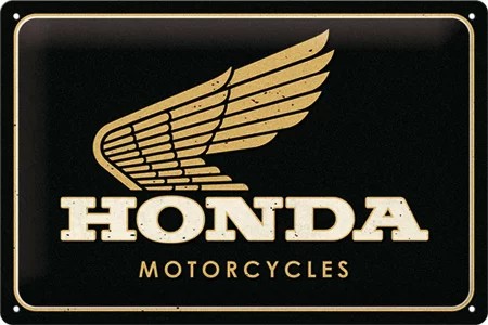 RETRO Honda Motorcycles – Logo Gold – Fémtábla