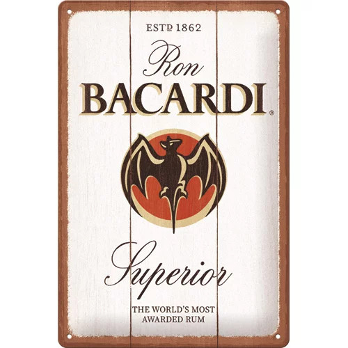 Bacardi – Superior White Wood - Fémtábla