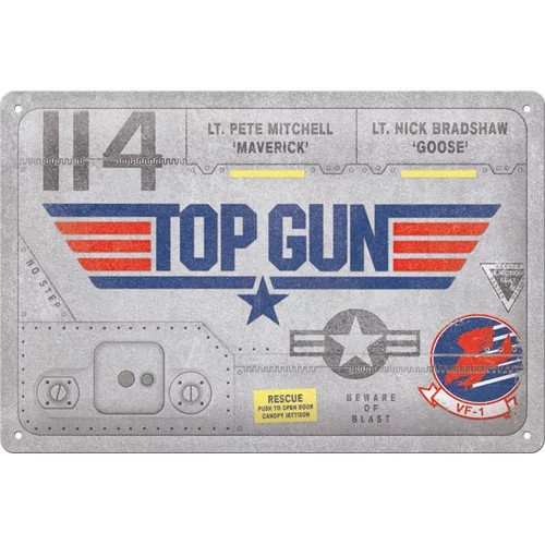 RETRO Top Gun – Aircraft Metal – Fémtábla
