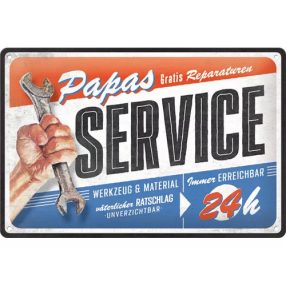 RETRO PAPA'S Service - 24h - Plechový nápis