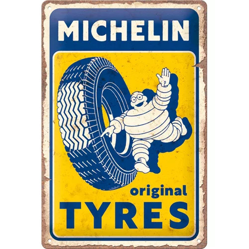 RETRO Michelin – Original Tyres – Fémtábla.