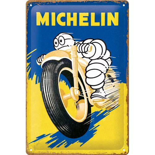 RETRO Michelin – Motorcycle Bibendum – Fémtábla