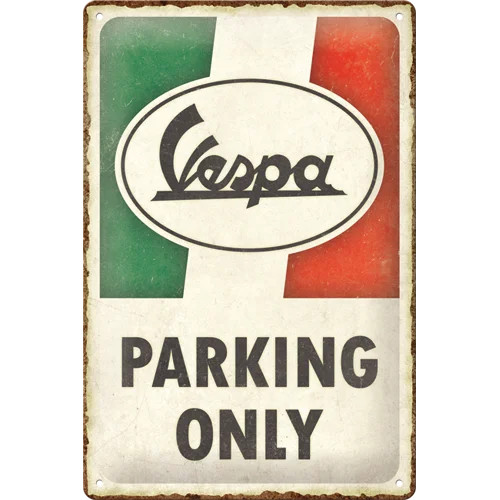 RETRO VESPA – Parking only – Italian  - Fémtábla