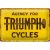 RETRO Agency for Triumph Cycles – Fémtábla