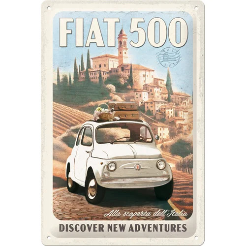 RETRO Fiat 500 - Fémtábla