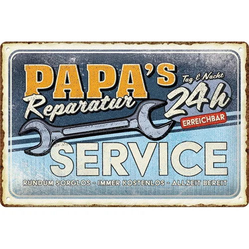 RETRO Papa's Service – Fémtábla