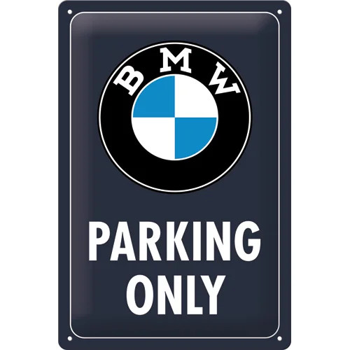 RETRO BMW – Parking Only – classic blue – Fémtábla