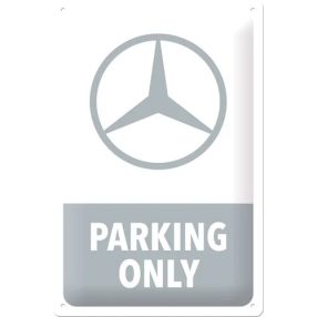 RETRO Mercedes-Benz – Parking Only Grey – Fémtábla