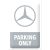 RETRO Mercedes-Benz – Parking Only Grey – Fémtábla