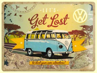 RETRO Volkswagen Let's Get Lost Fémtábla