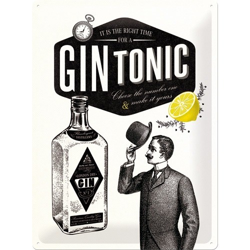 RETRO Gin Tonic – Fémtábla